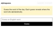Tebak kata sehari-hari hanya dengan petunjuk posisinya dalam alfabet untuk memandu Anda